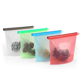 4PCS 1000ml /1500ml Silicone Bag Reusable Silicone Food Bag Zero Waste Ziplock Food Storage Bag Refrigerator Fresh Bags Organiz