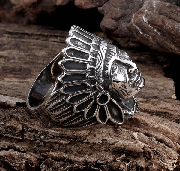 Apache Indian Chief Head Ring