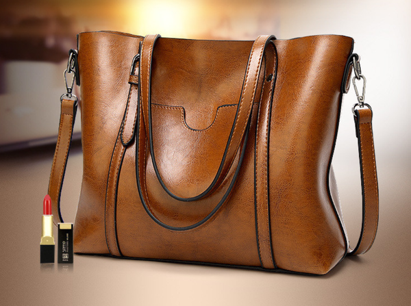 Exquisite Oil Wax Leather Handbag