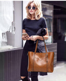 Exquisite Oil Wax Leather Handbag