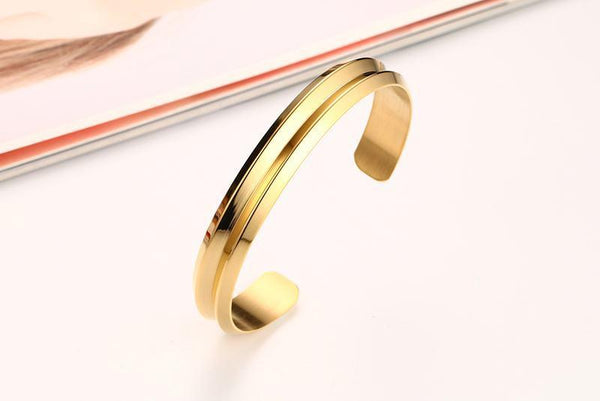 Groove Stainless Steel Open Bracelet