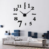 3D Big Wall Clock DIY Home Decor