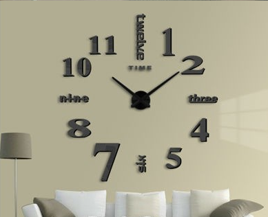 3D Big Wall Clock DIY Home Decor