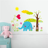 Cartoon Animal Forest Wall Stickers For Children Bedroom