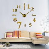 3D Big Wall Clock DIY Home Decor