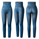 Slim Waist Seamless Denim Leggings