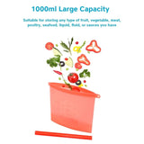 4PCS 1000ml /1500ml Silicone Bag Reusable Silicone Food Bag Zero Waste Ziplock Food Storage Bag Refrigerator Fresh Bags Organiz