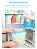 4PCS 1000ml /1500ml Silicone Bag Reusable Silicone Food Bag Zero Waste Ziplock Food Storage Bag Refrigerator Fresh Bags Organiz