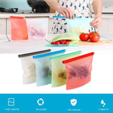 4PCS 1000ml /1500ml Silicone Bag Reusable Silicone Food Bag Zero Waste Ziplock Food Storage Bag Refrigerator Fresh Bags Organiz