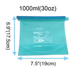 4PCS 1000ml /1500ml Silicone Bag Reusable Silicone Food Bag Zero Waste Ziplock Food Storage Bag Refrigerator Fresh Bags Organiz
