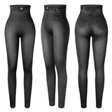 Slim Waist Seamless Denim Leggings