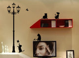 Ancient Lamp With Cats & Birds Wall Sticker