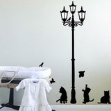 Ancient Lamp With Cats & Birds Wall Sticker