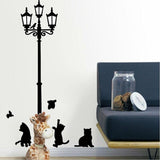 Ancient Lamp With Cats & Birds Wall Sticker