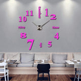 3D Big Wall Clock DIY Home Decor