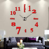 3D Big Wall Clock DIY Home Decor