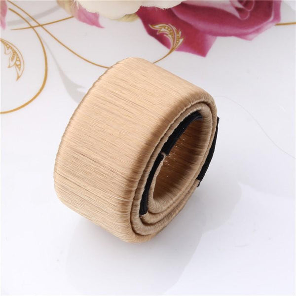 Synthetic Wig Bun Head Band