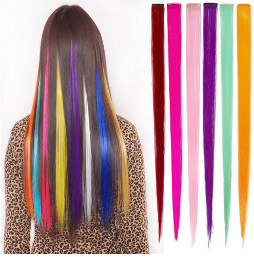 20" Long Straight Synthetic Clip-In Hair Extension
