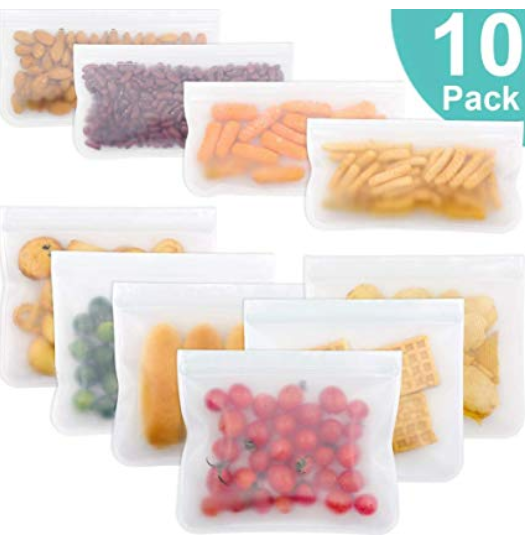 Reusable Leakproof Silicone Food Storage Ziplock Bag BPA Free