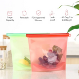 Reusable Leakproof Silicone Food Storage Ziplock Bag BPA Free