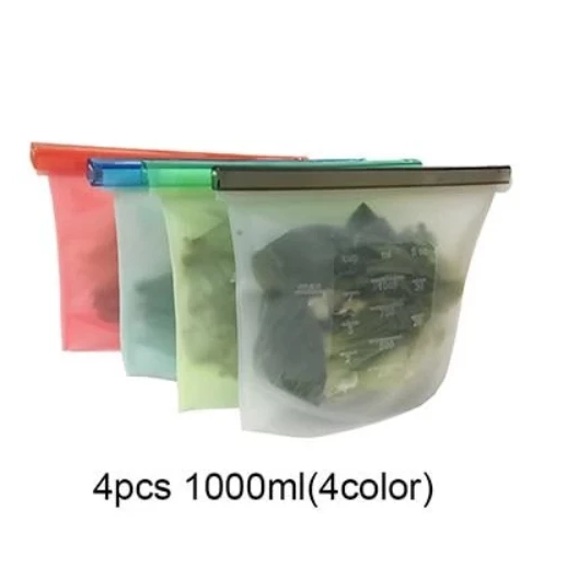 Reusable Leakproof Silicone Food Storage Ziplock Bag BPA Free