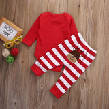 My First Christmas Baby Romper With Striped Pants