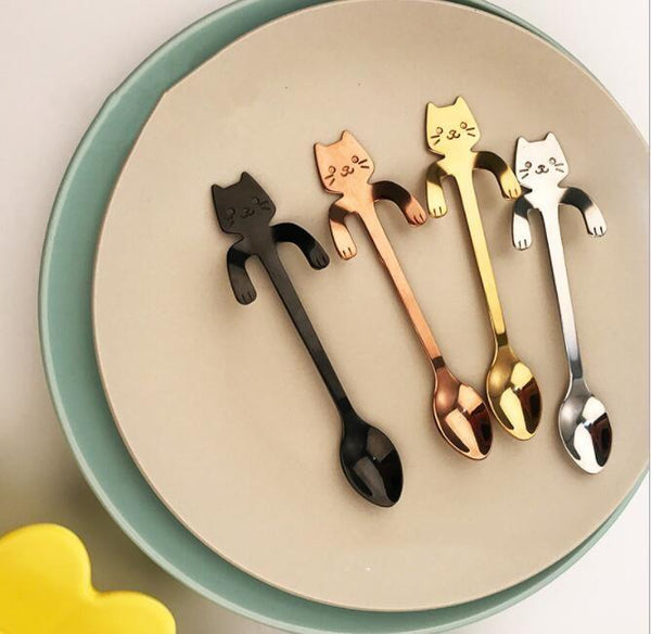 Stainless Steel Cat Coffee Spoon