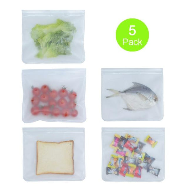 Reusable Leakproof Silicone Food Storage Ziplock Bag BPA Free