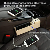 Car Seat Gap Storage Organizer with Wireless Charging
